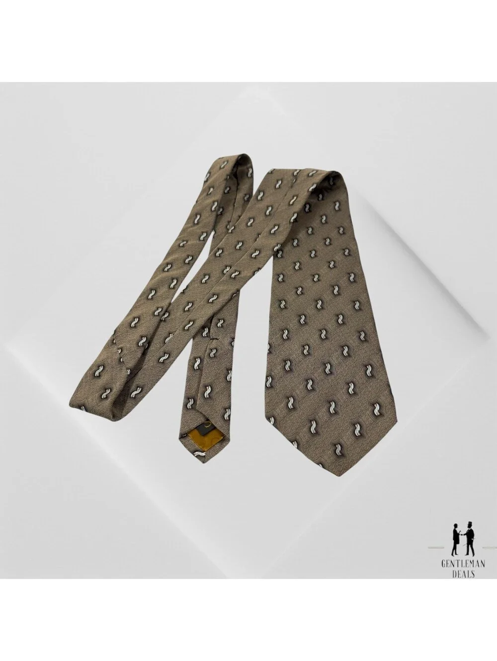 Robert Talbott Studio Mens Tie Silk Striped Necktie Brown Jacquard 57x3.3/4